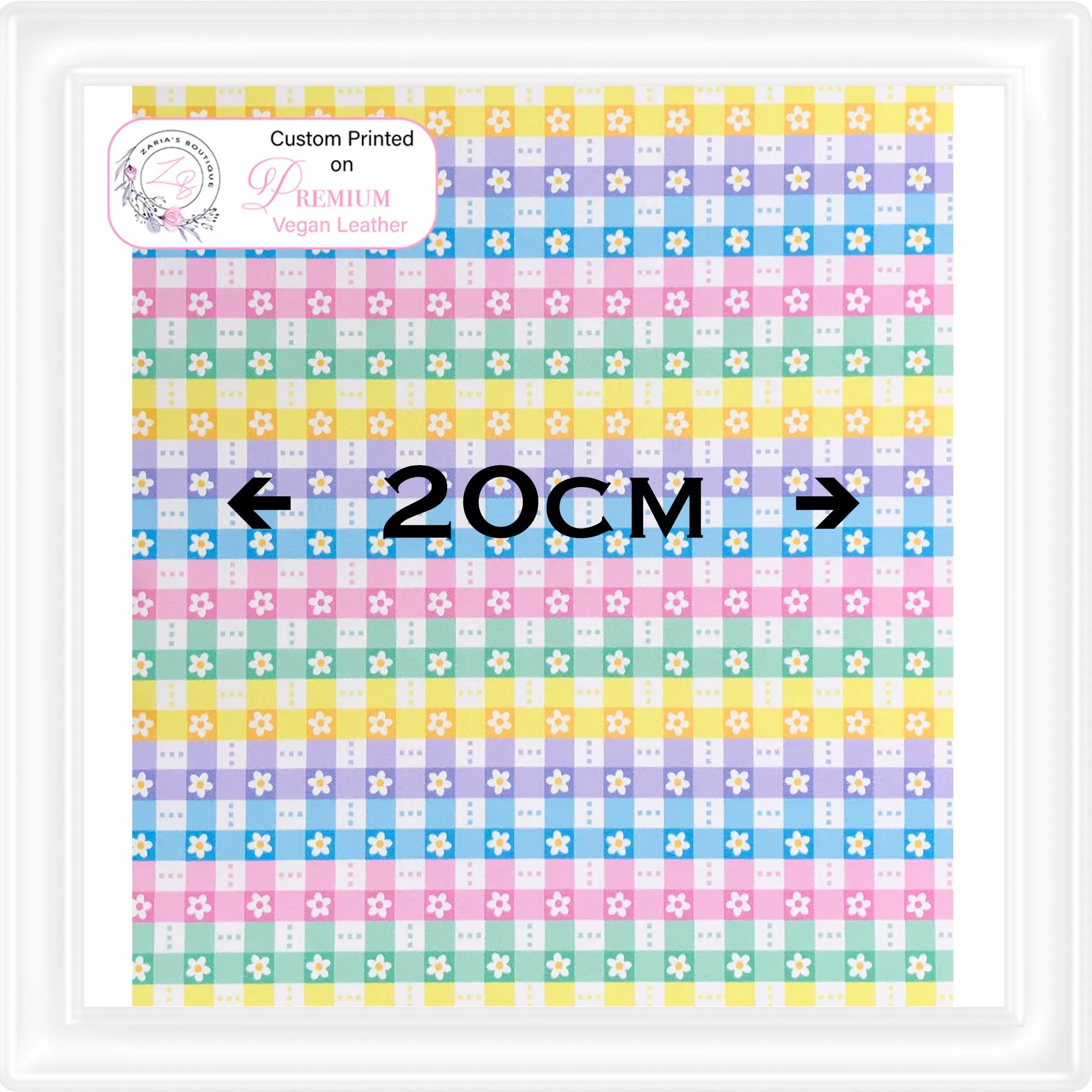 ⋅ Daisy Gingham ⋅ Custom Printed Vegan Faux Leather & Hair Clips ⋅