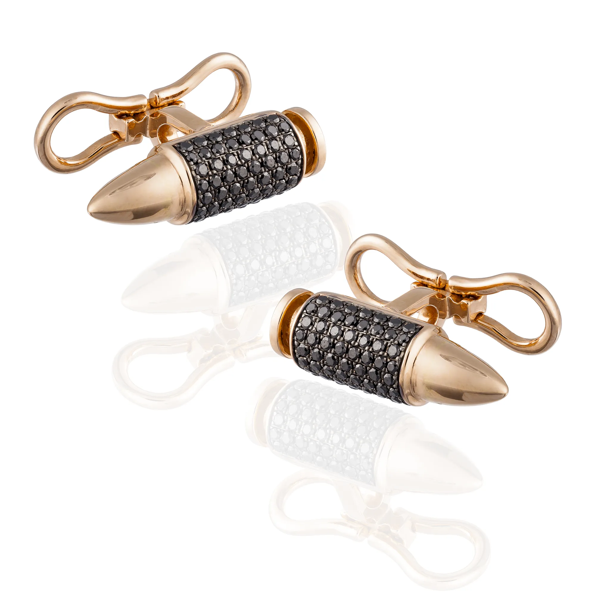 18K Rose Gold Bullet Cufflinks