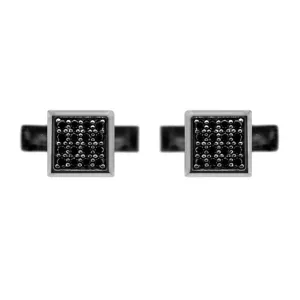 18k White Gold Black Diamond Cufflinks Cuadrado
