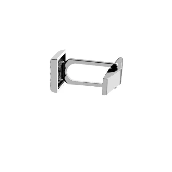 18k White Gold Black Diamond Cufflinks Cuadrado