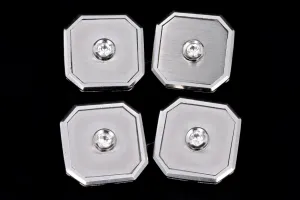 18K White Gold Diamond Italian Cufflinks
