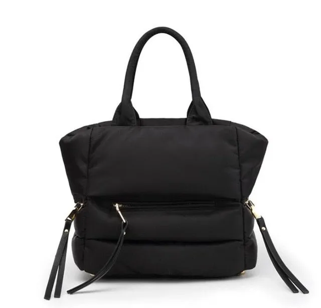 2020 New Winter Space Cotton Handbag Women Casual Totes Bag Down Feather Padded Lady Shoulder Bag Sac A Mian Crossbody Bag