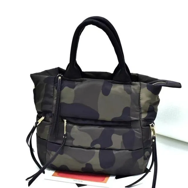 2020 New Winter Space Cotton Handbag Women Casual Totes Bag Down Feather Padded Lady Shoulder Bag Sac A Mian Crossbody Bag