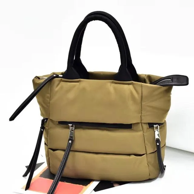 2020 New Winter Space Cotton Handbag Women Casual Totes Bag Down Feather Padded Lady Shoulder Bag Sac A Mian Crossbody Bag