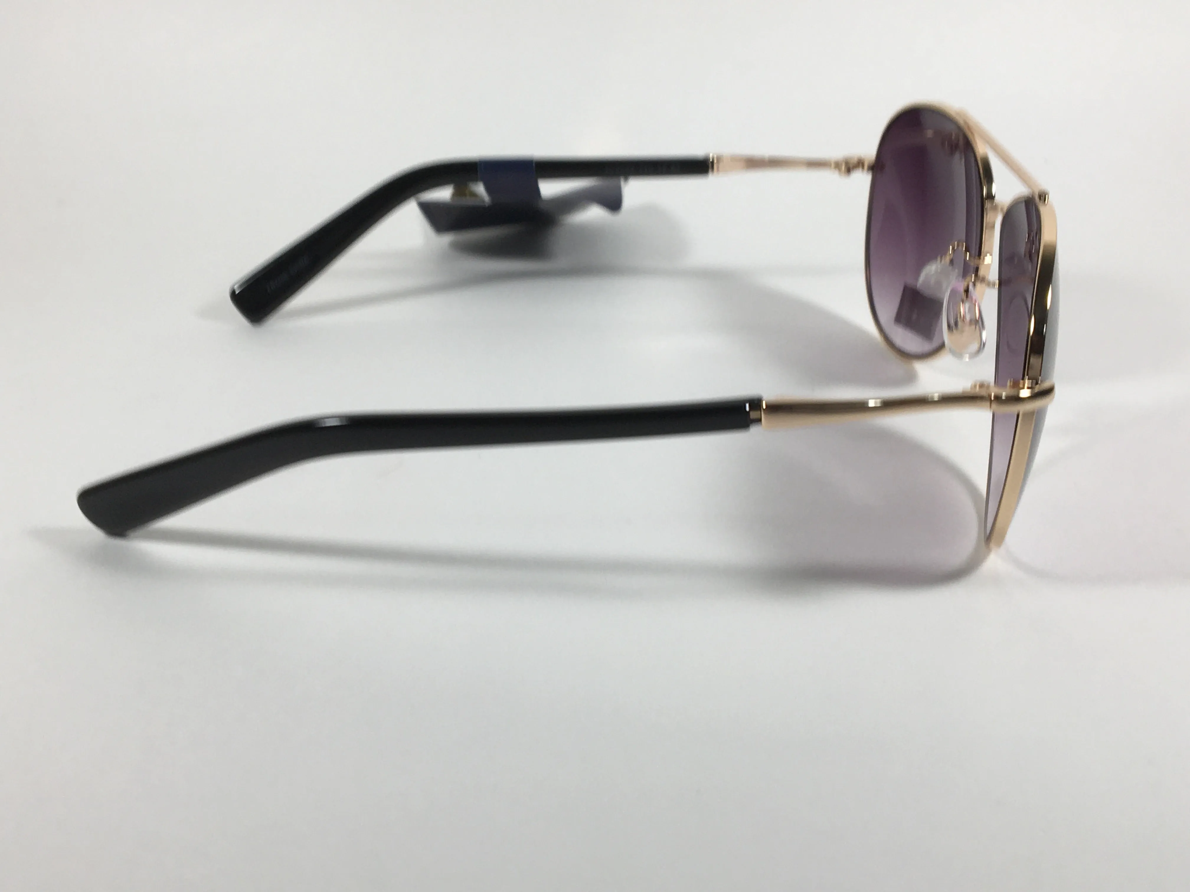 Adrienne Vittadini Aviator Sunglasses Gold Frame Smoke Gradient Lens AV3023CE