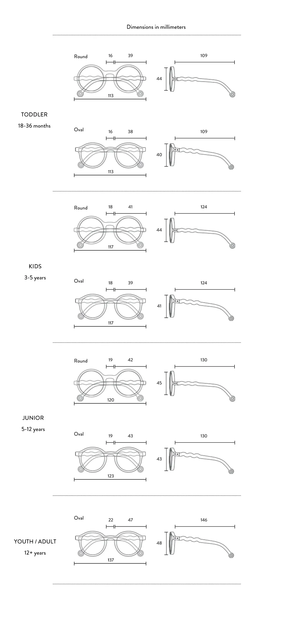 ADULT Oval Sunglasses-Squid Black