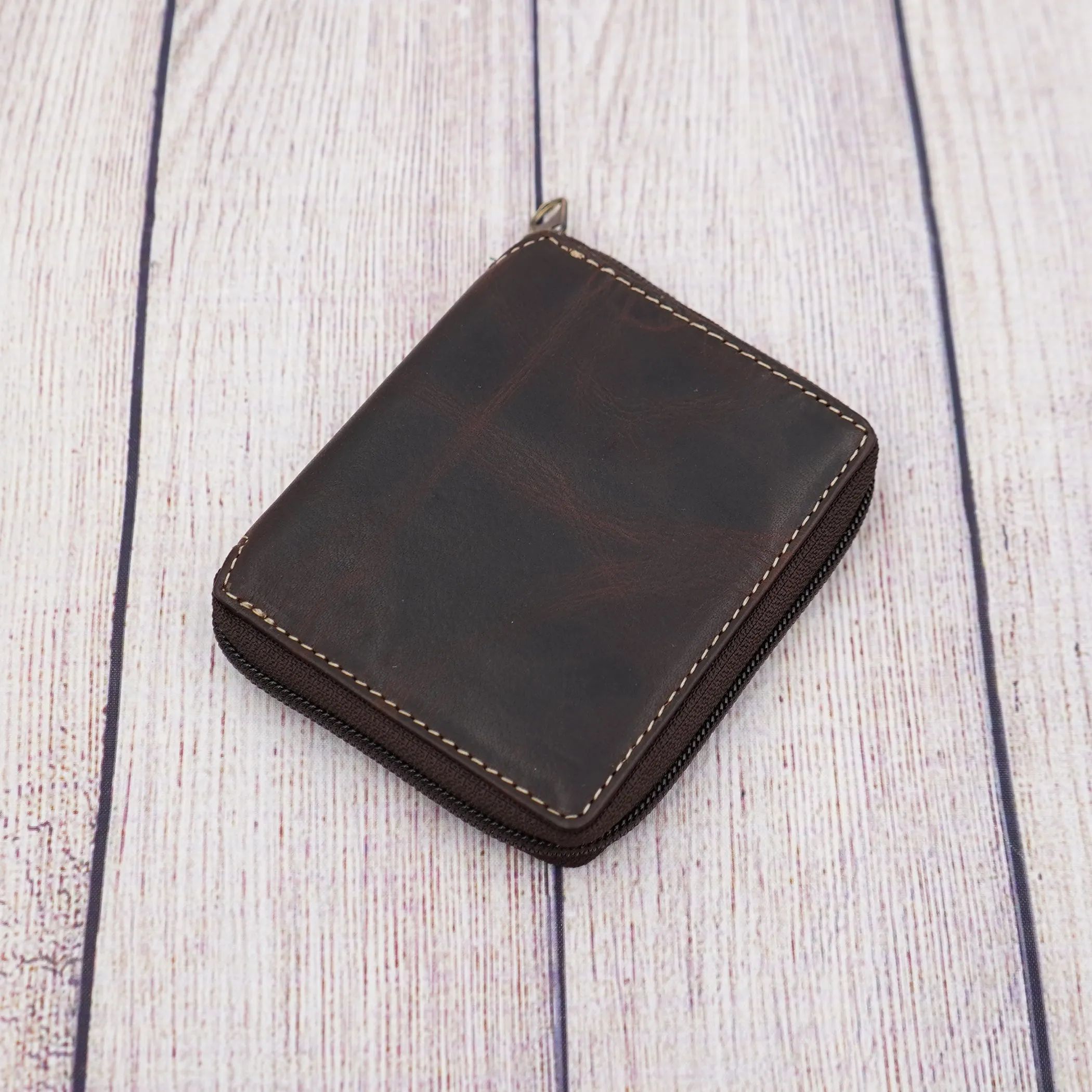AG Wallets Zip Around Napa Leather Wallet: Effortless Organization with 6 Card Slots, Bill Compartment, and Secure Plastic Inserts