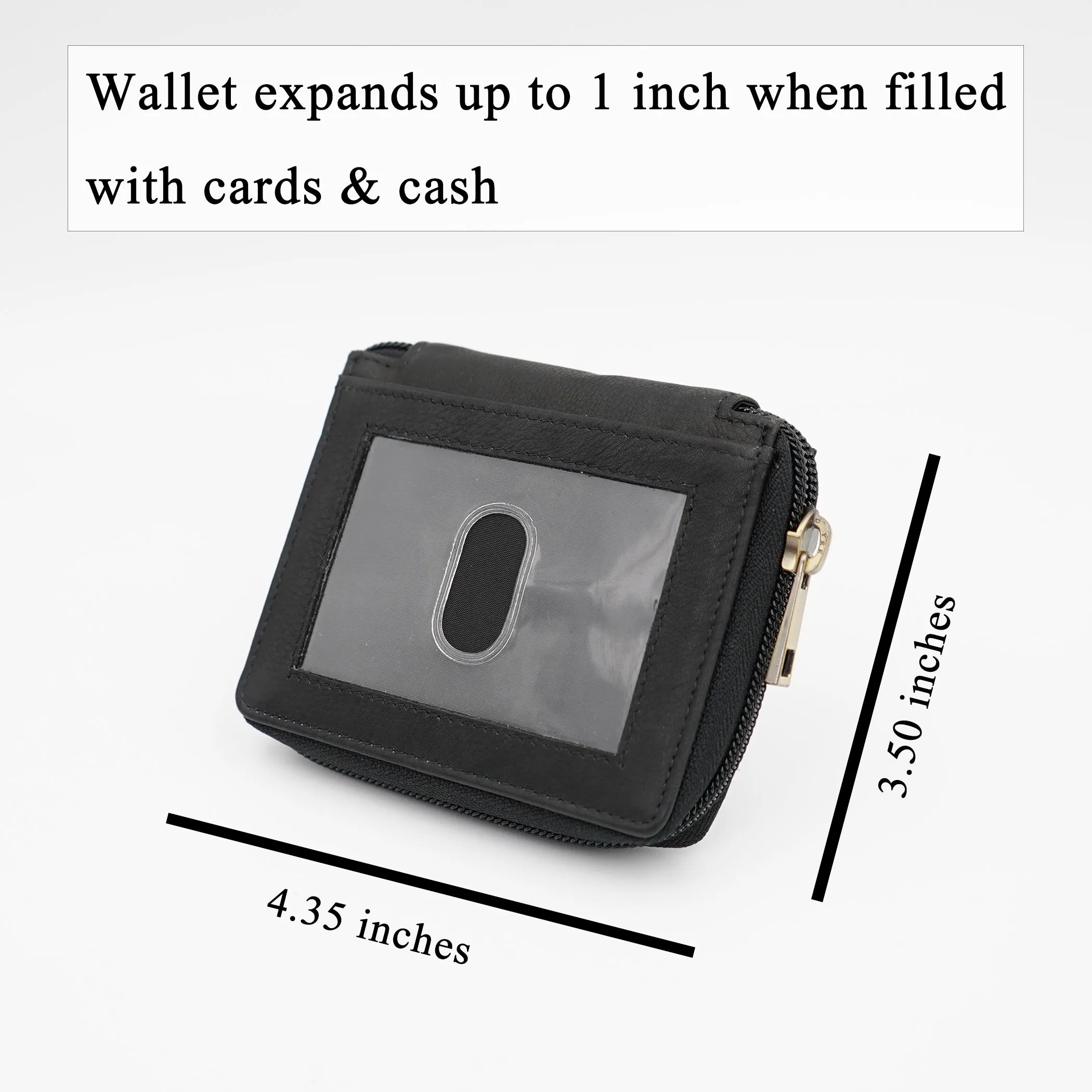 AG Wallets Zip Around Napa Leather Wallet: Effortless Organization with 6 Card Slots, Bill Compartment, and Secure Plastic Inserts