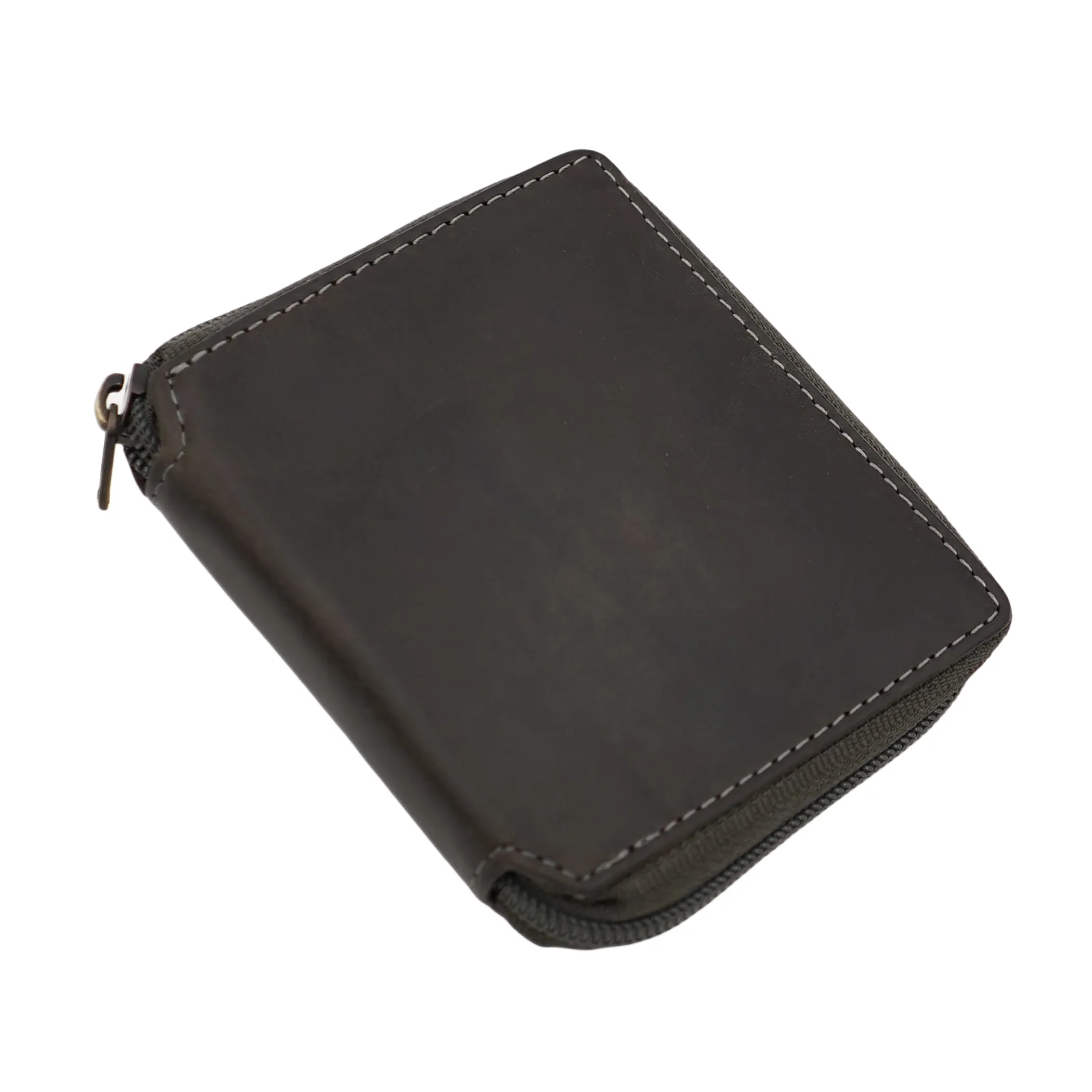 AG Wallets Zip Around Napa Leather Wallet: Effortless Organization with 6 Card Slots, Bill Compartment, and Secure Plastic Inserts