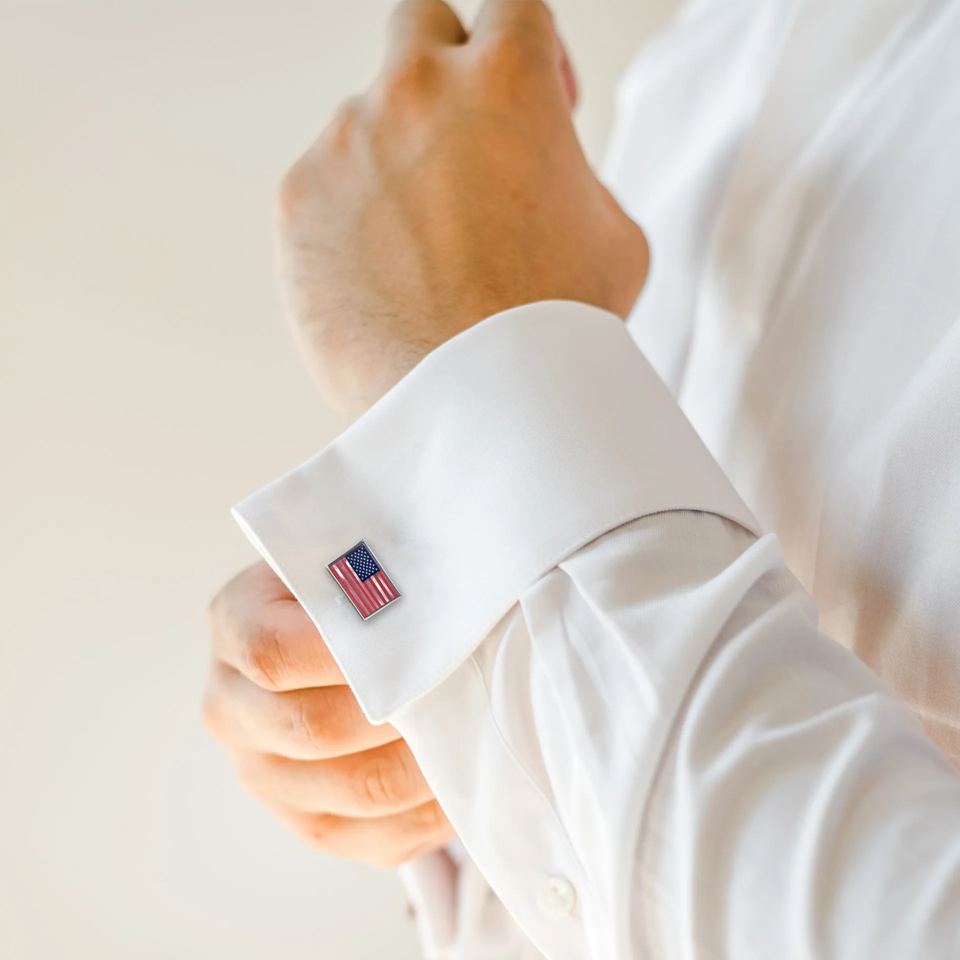 American Flag Mother of Pearl Cufflinks