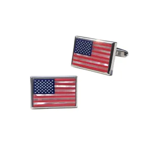 American Flag Mother of Pearl Cufflinks