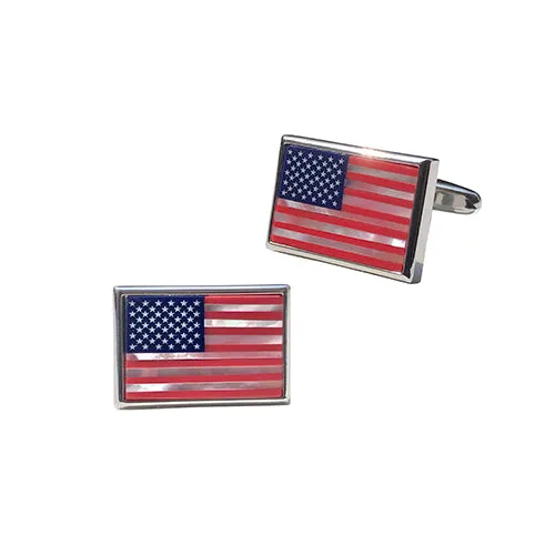 American Flag Mother of Pearl Cufflinks
