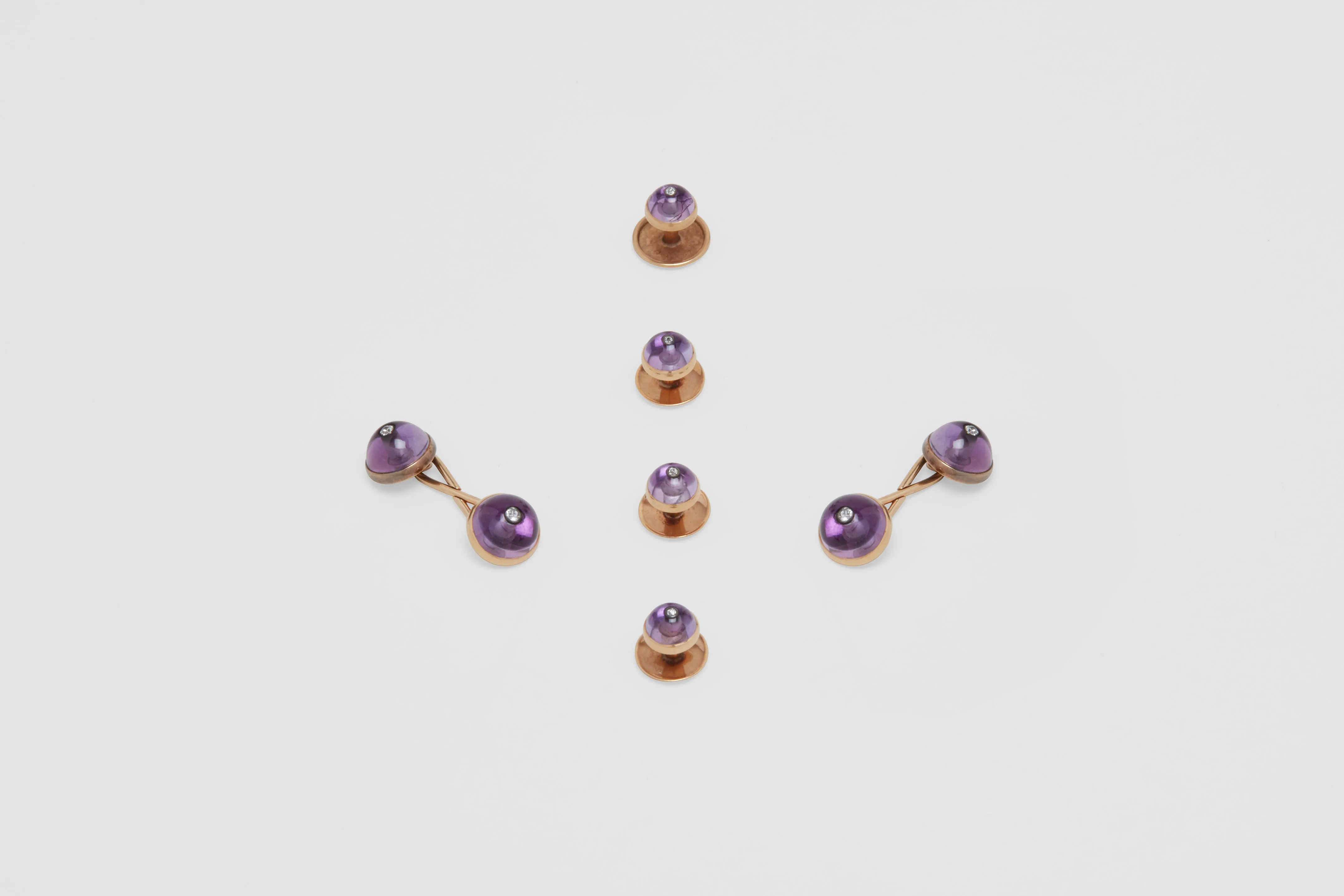 Amethyst & Diamond Cufflinks & Dress Studs