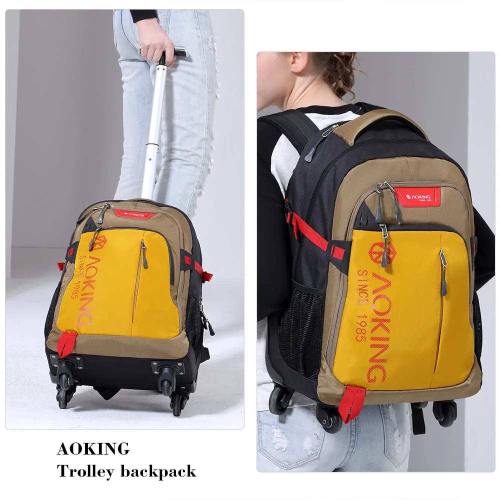 Aoking Waterproof Trolley Backpack With Wheels SLN67056