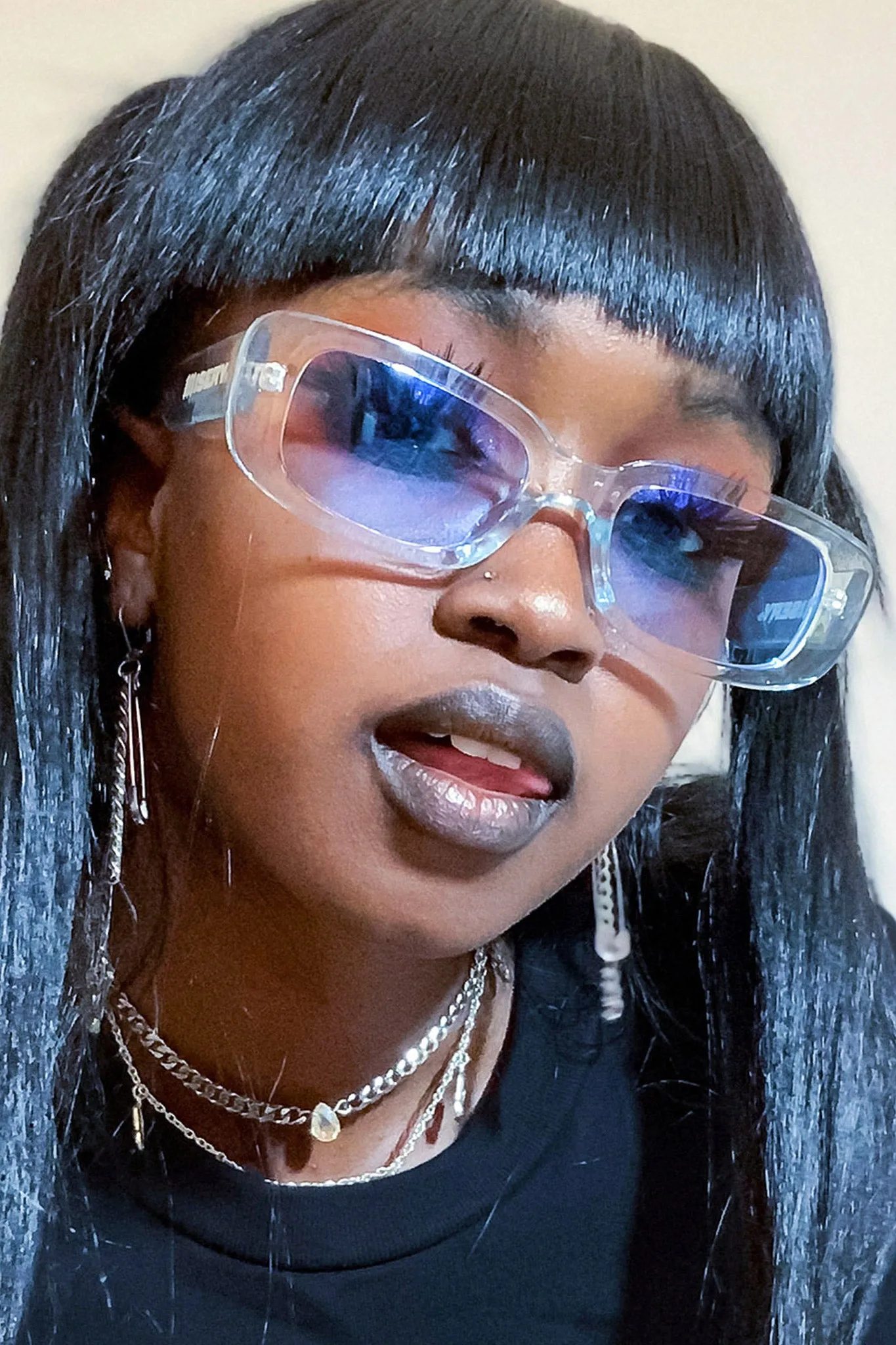 Aqua Rectangle Sunglasses