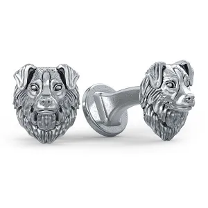 Australian Shepherd Breed Puppy Face Cufflinks
