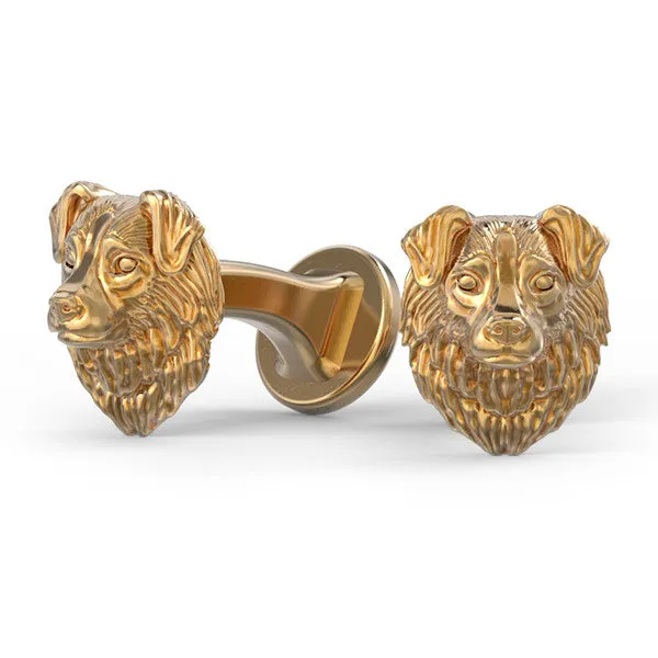 Australian Shepherd Breed Puppy Face Cufflinks