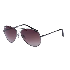 Aviator Sunglasses with Brown Lens, Silver