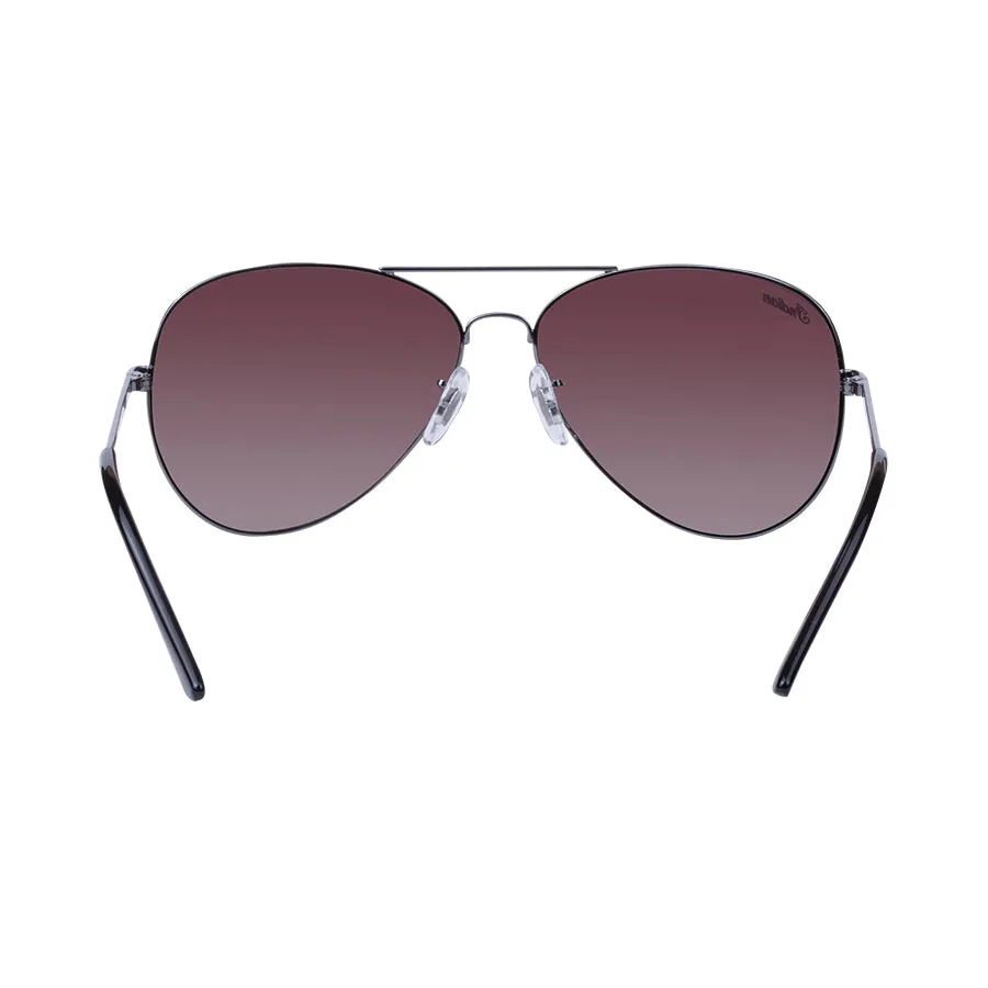 Aviator Sunglasses with Brown Lens, Silver