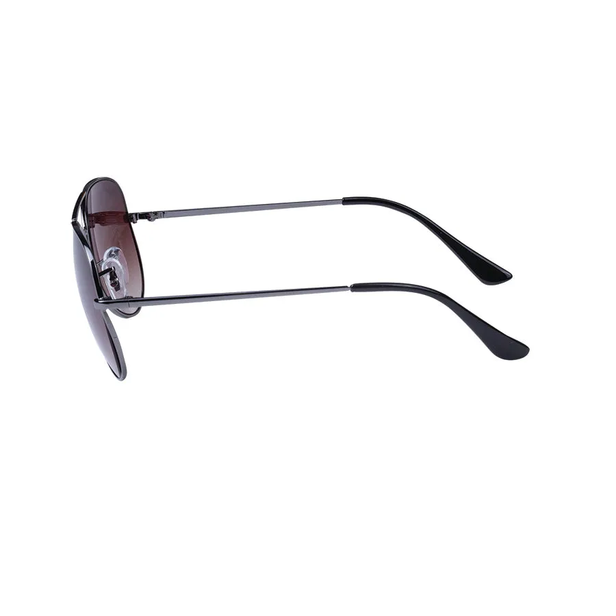 Aviator Sunglasses with Brown Lens, Silver