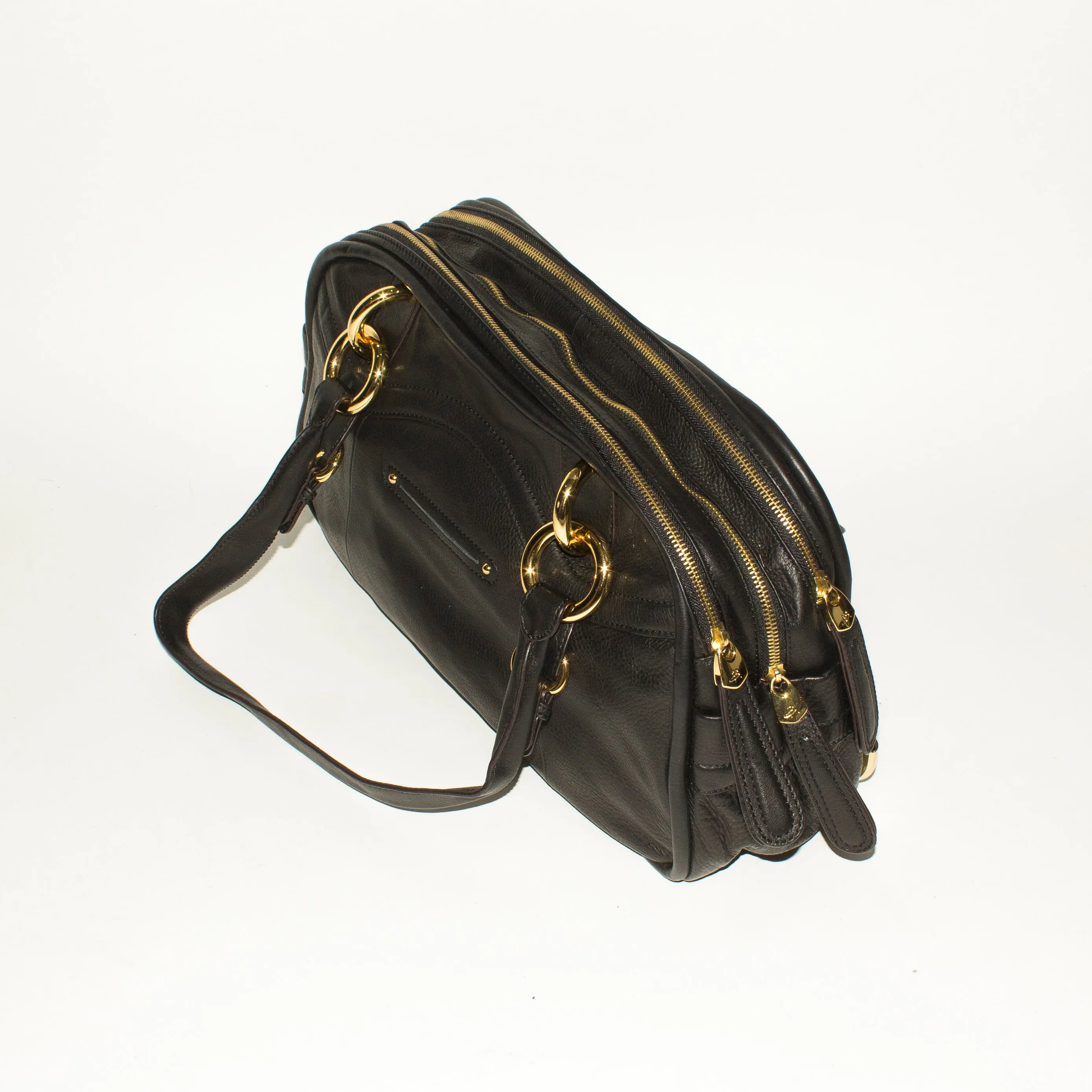 B MAKOWSKY Black Leather Handbag NWT