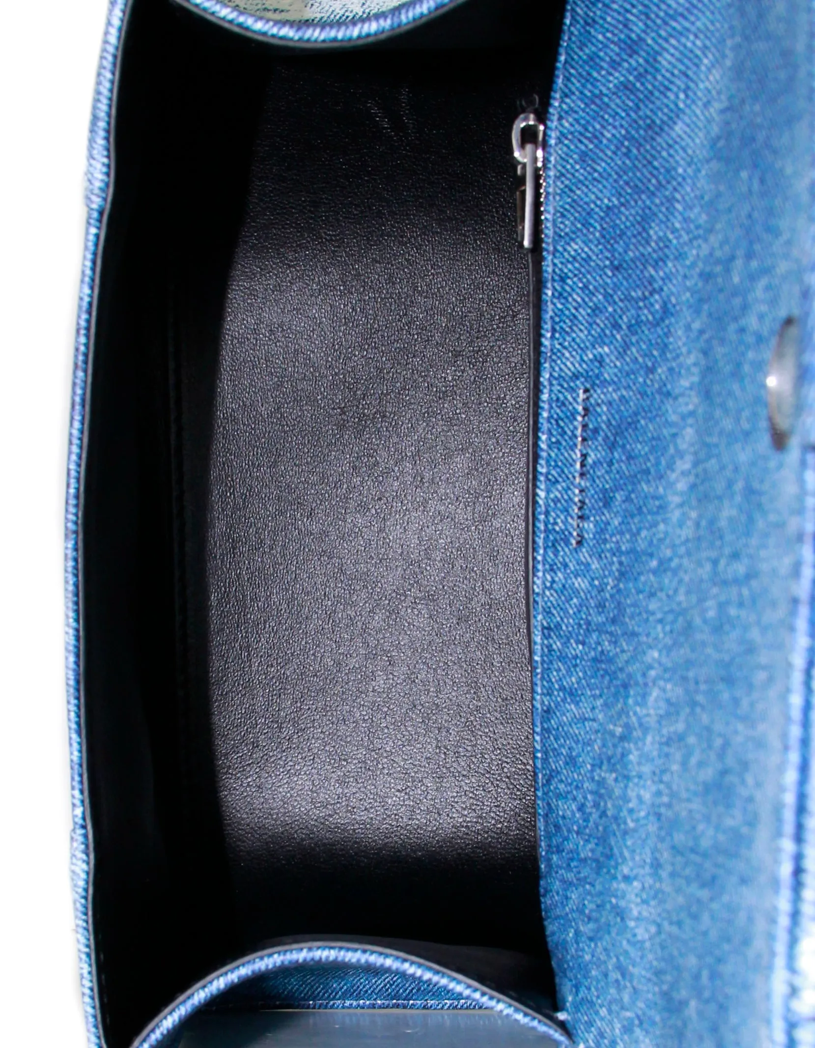 Balenciaga Indigo Calfskin Denim Printed Small Hourglass Top Handle Bag