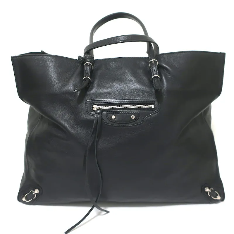 Balenciaga Papier A4 Tote Black Leather Large Shoulder Bag