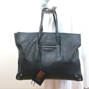 Balenciaga Papier A4 Tote Black Leather Large Shoulder Bag