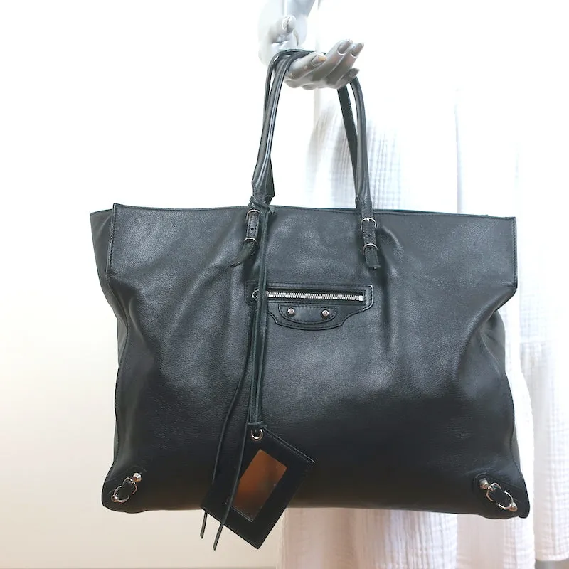 Balenciaga Papier A4 Tote Black Leather Large Shoulder Bag