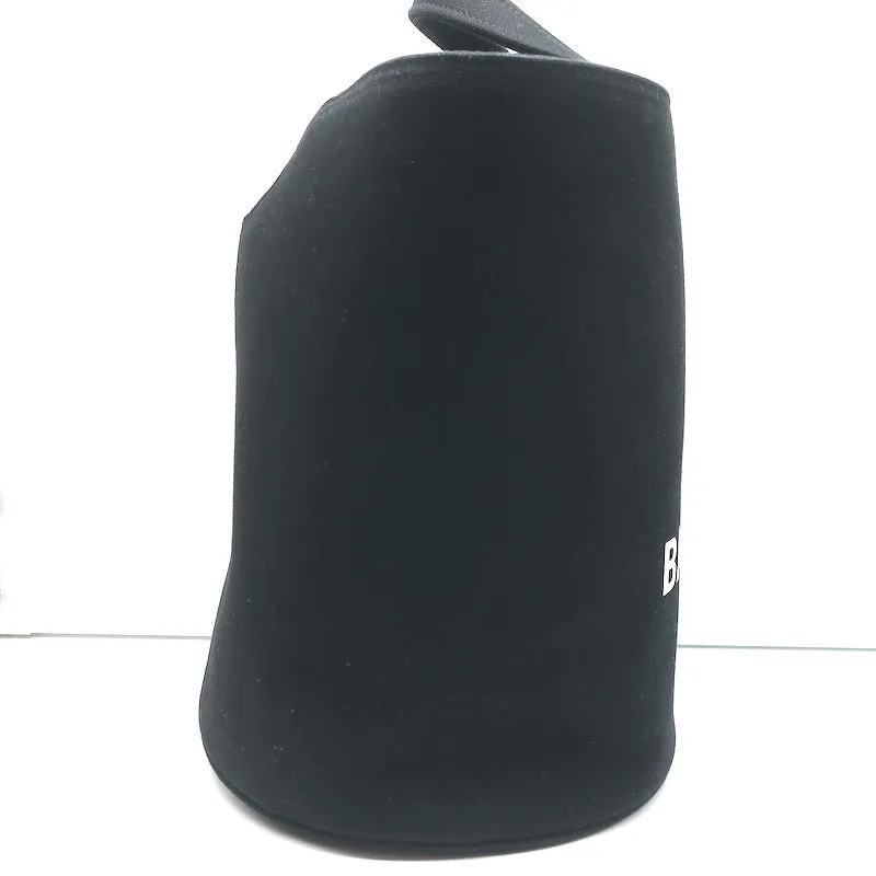 Balenciaga Wave Medium Bucket Tote Black Canvas Crossbody Bag