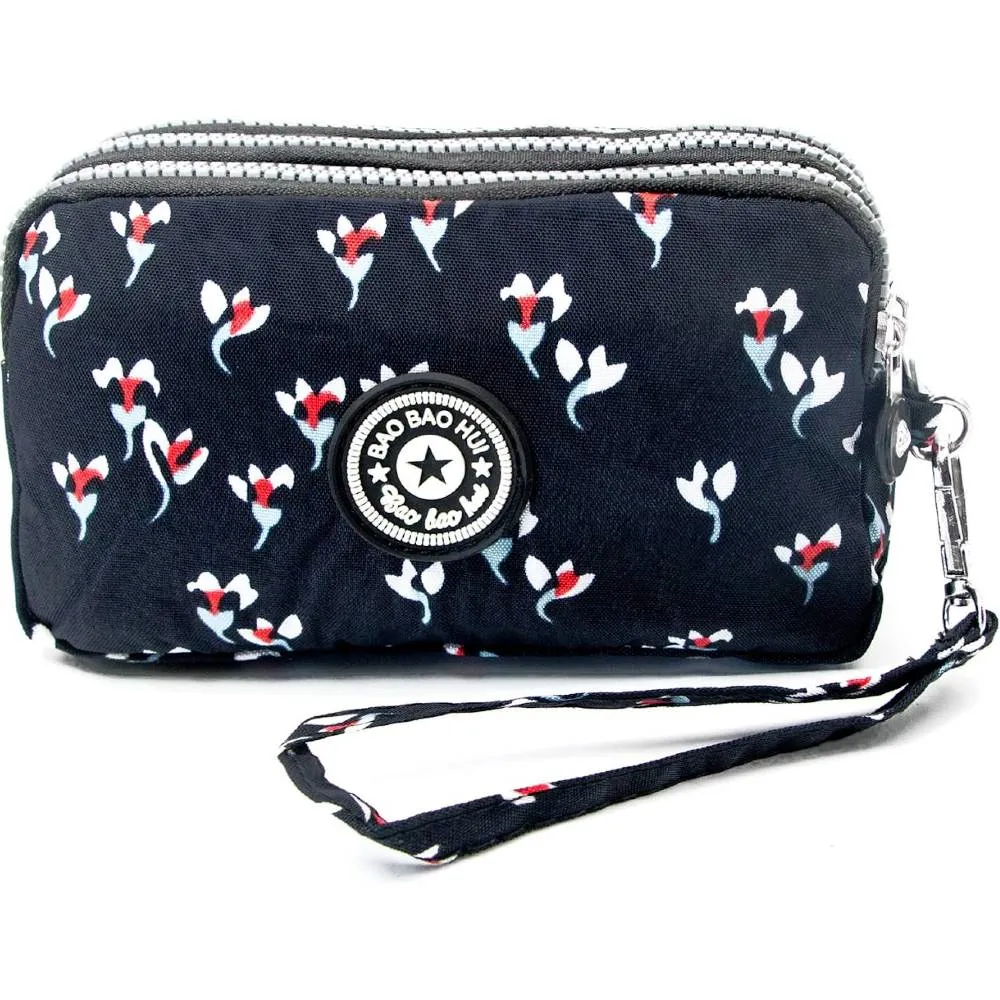 BIAOTIE Large Capacity Wristlet Wallet - Women Printed Nylon Waterproof Handbag Clutch Purse | Multiple Colors