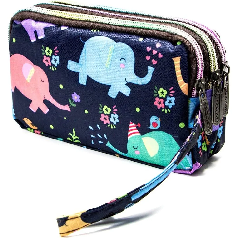 BIAOTIE Large Capacity Wristlet Wallet - Women Printed Nylon Waterproof Handbag Clutch Purse | Multiple Colors