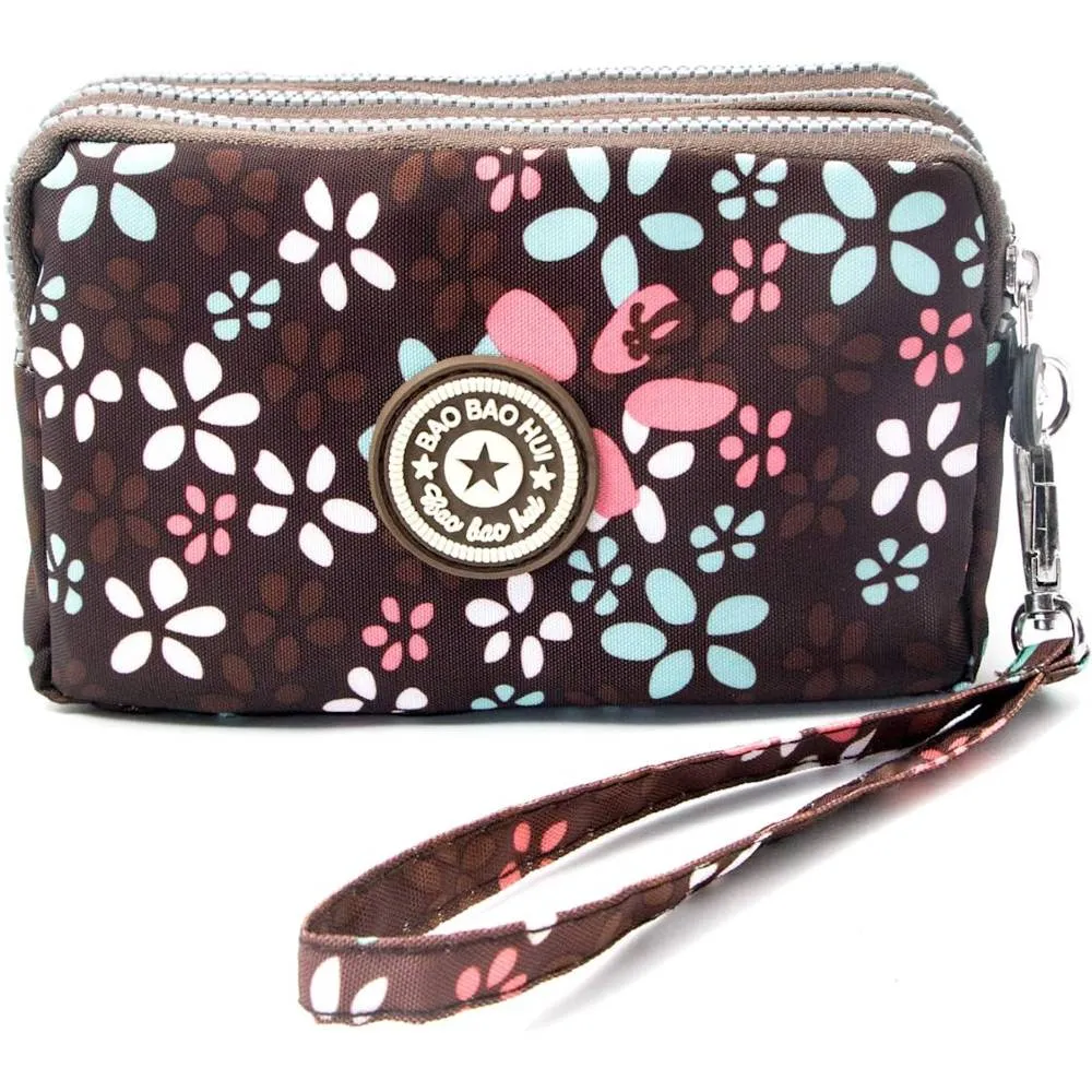 BIAOTIE Large Capacity Wristlet Wallet - Women Printed Nylon Waterproof Handbag Clutch Purse | Multiple Colors