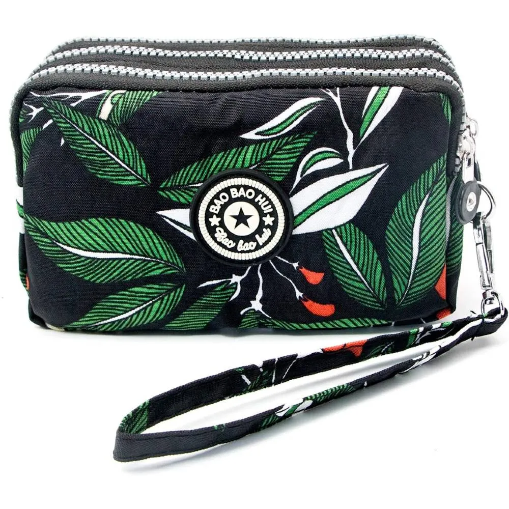 BIAOTIE Large Capacity Wristlet Wallet - Women Printed Nylon Waterproof Handbag Clutch Purse | Multiple Colors