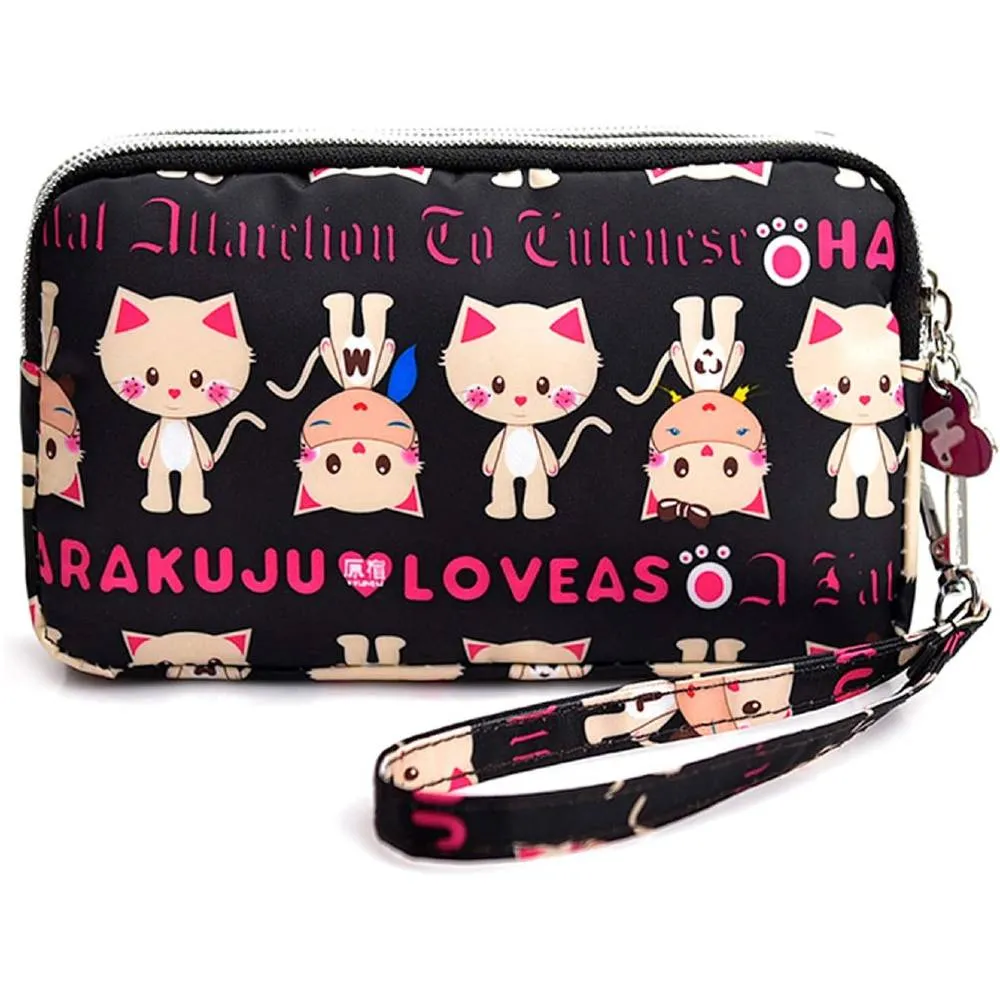 BIAOTIE Large Capacity Wristlet Wallet - Women Printed Nylon Waterproof Handbag Clutch Purse | Multiple Colors