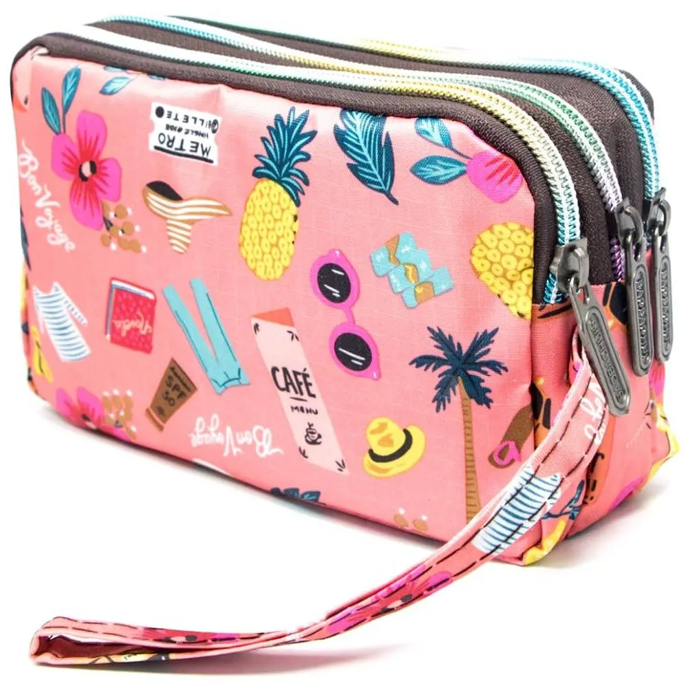 BIAOTIE Large Capacity Wristlet Wallet - Women Printed Nylon Waterproof Handbag Clutch Purse | Multiple Colors
