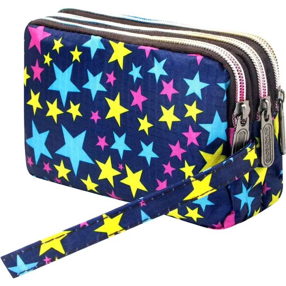 BIAOTIE Large Capacity Wristlet Wallet - Women Printed Nylon Waterproof Handbag Clutch Purse | Multiple Colors