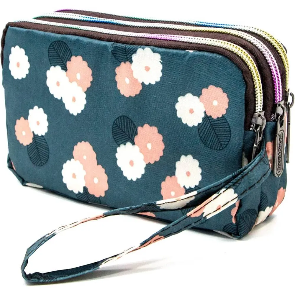 BIAOTIE Large Capacity Wristlet Wallet - Women Printed Nylon Waterproof Handbag Clutch Purse | Multiple Colors