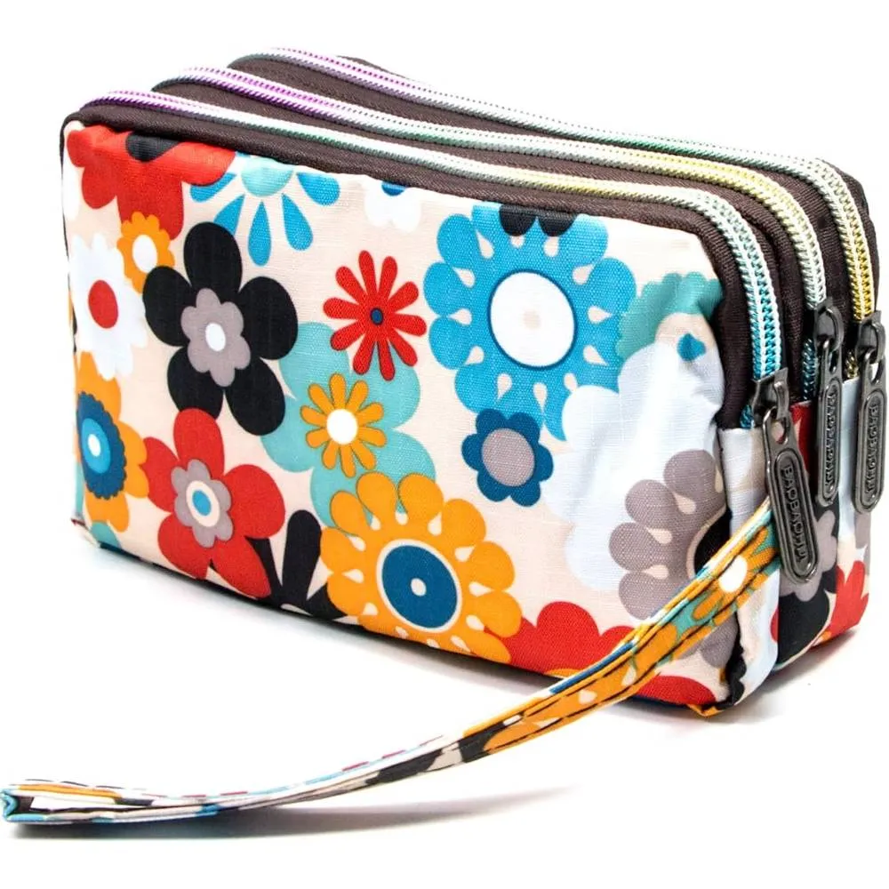 BIAOTIE Large Capacity Wristlet Wallet - Women Printed Nylon Waterproof Handbag Clutch Purse | Multiple Colors