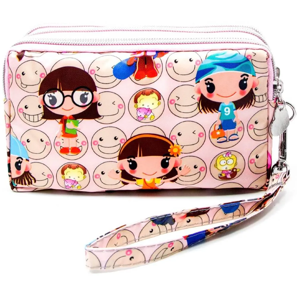 BIAOTIE Large Capacity Wristlet Wallet - Women Printed Nylon Waterproof Handbag Clutch Purse | Multiple Colors