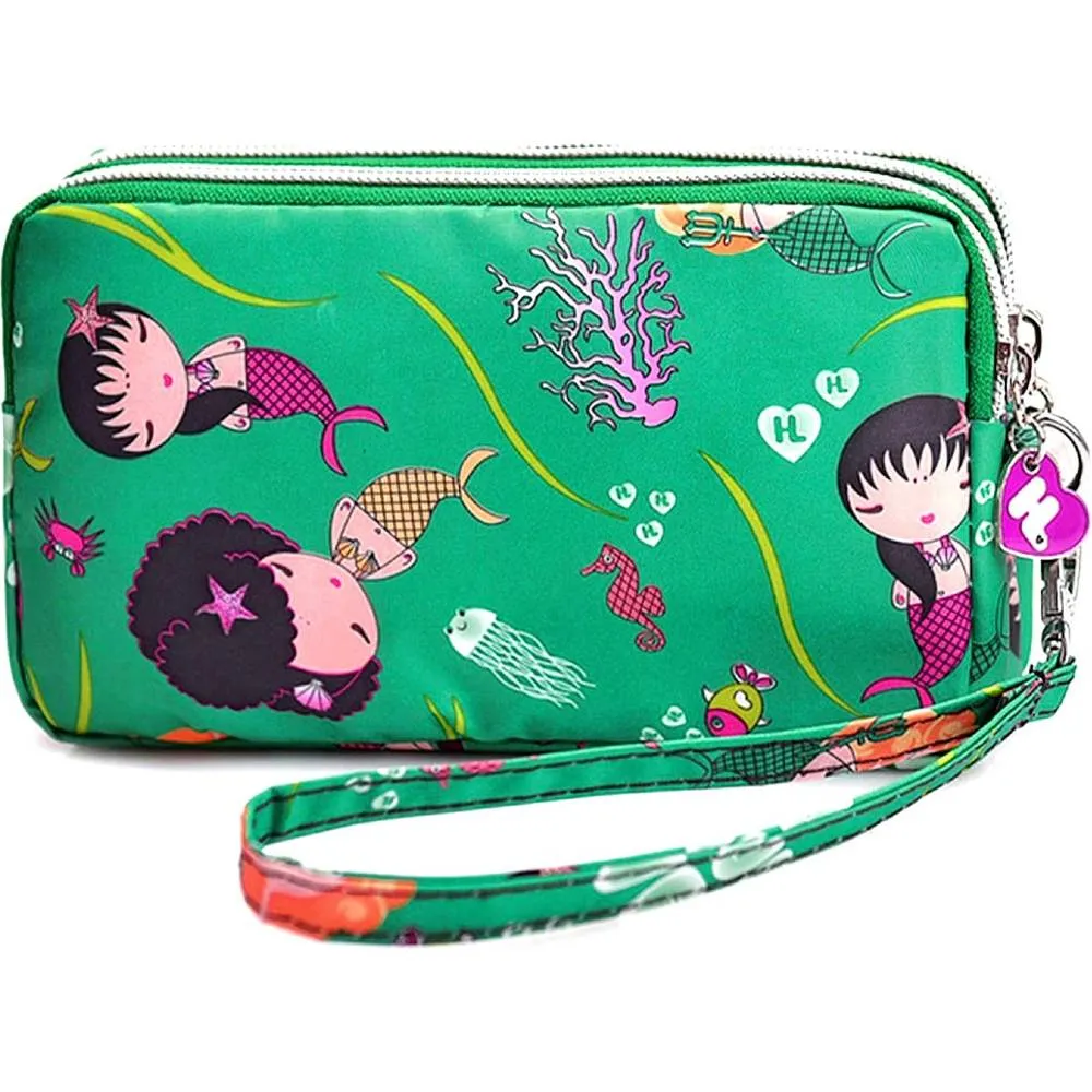 BIAOTIE Large Capacity Wristlet Wallet - Women Printed Nylon Waterproof Handbag Clutch Purse | Multiple Colors