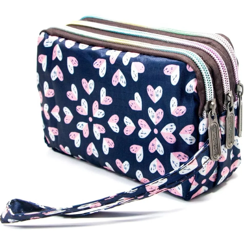 BIAOTIE Large Capacity Wristlet Wallet - Women Printed Nylon Waterproof Handbag Clutch Purse | Multiple Colors