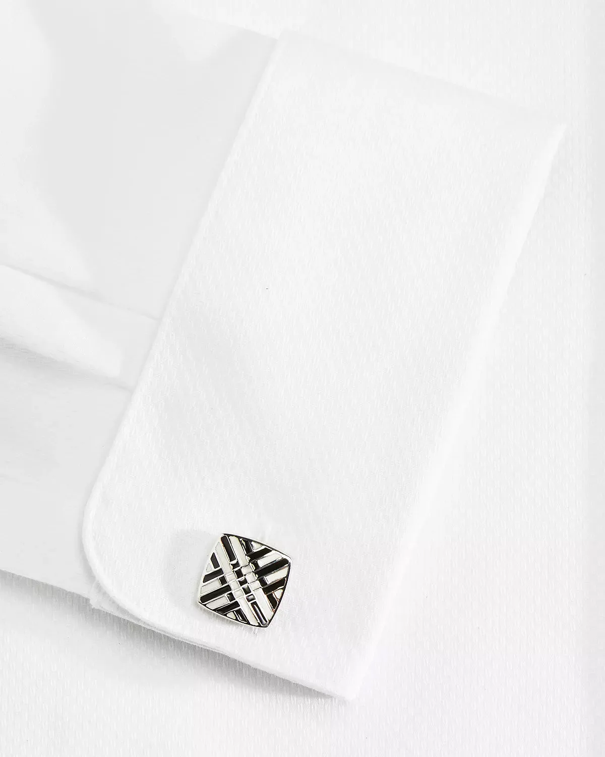 Black and White Soft Square Enamel Cufflinks