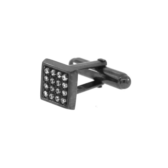 Blackened 18k White Gold Diamond Cufflinks Cuadrado
