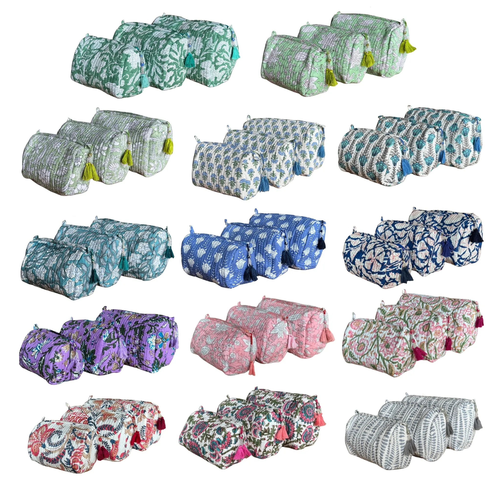Block Print Cosmetic Bag Collection