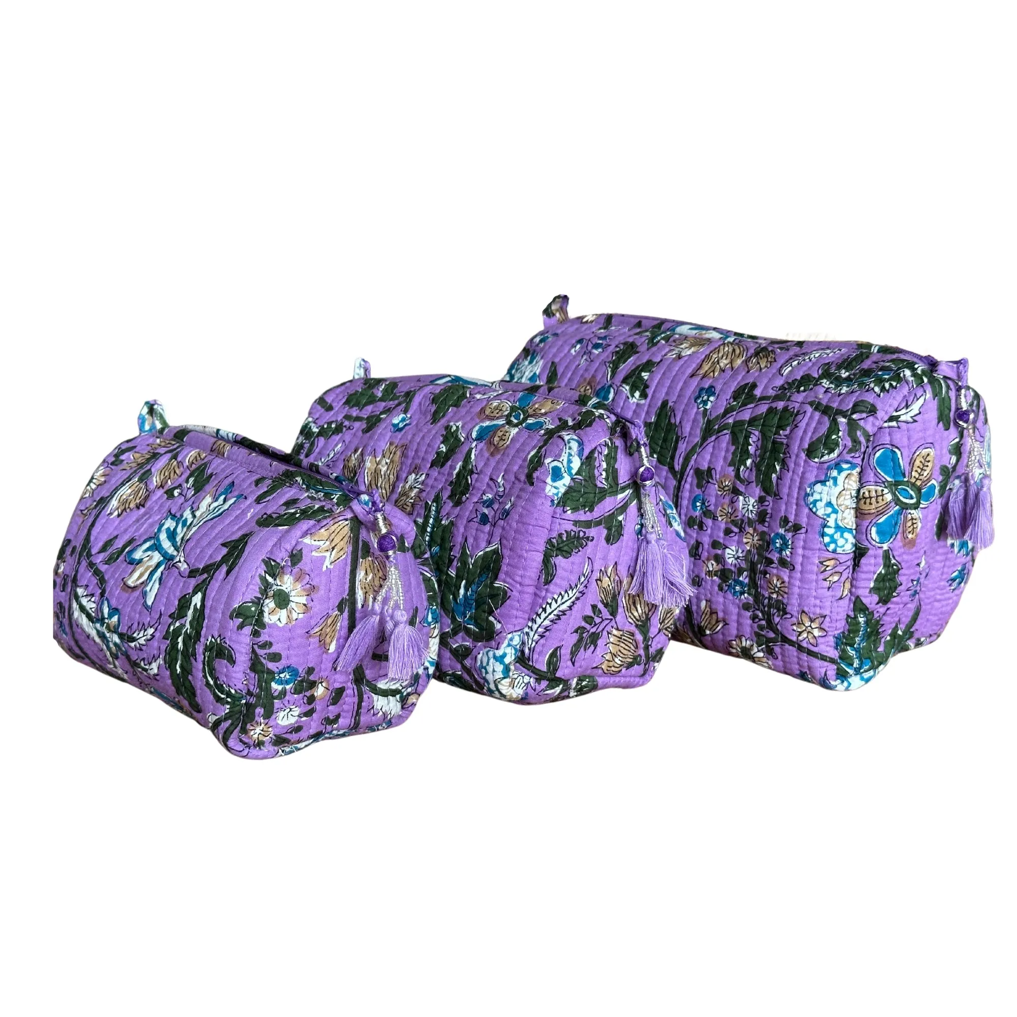 Block Print Cosmetic Bag Collection