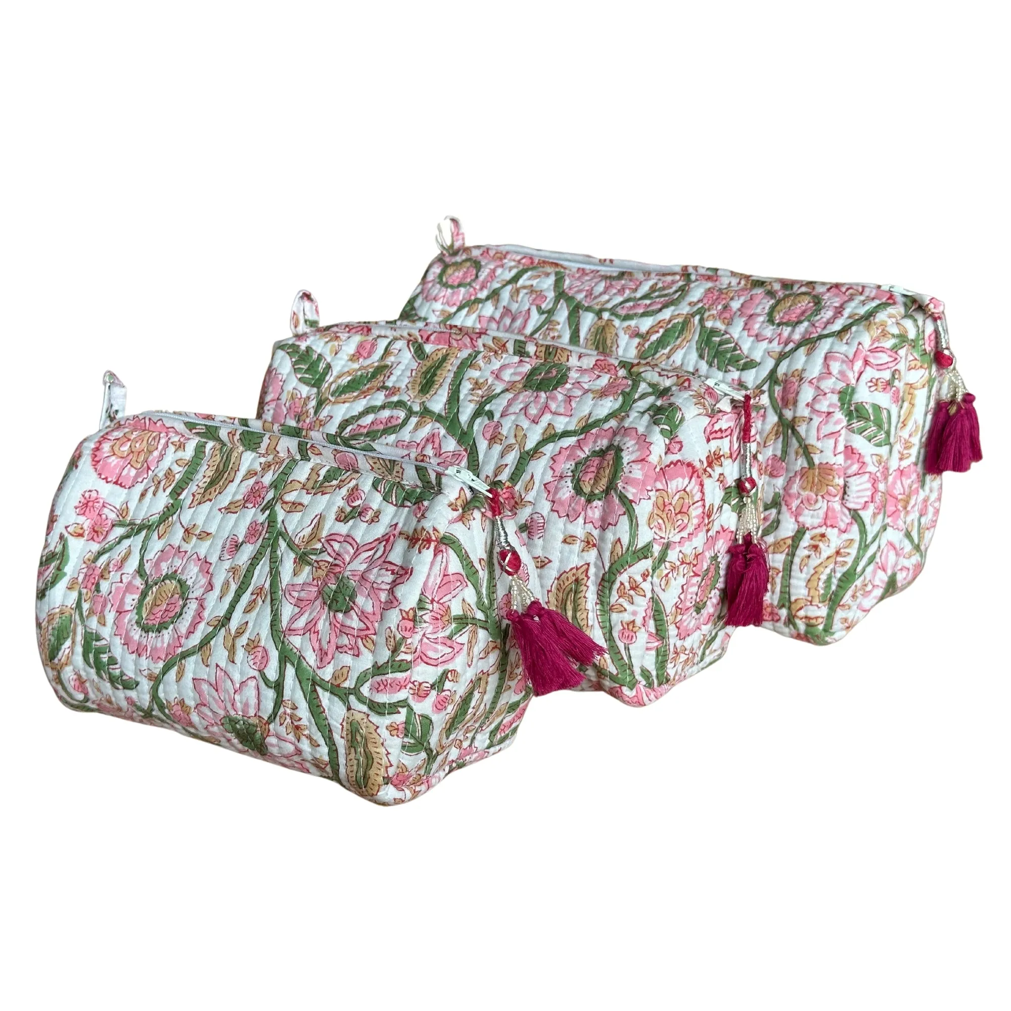 Block Print Cosmetic Bag Collection