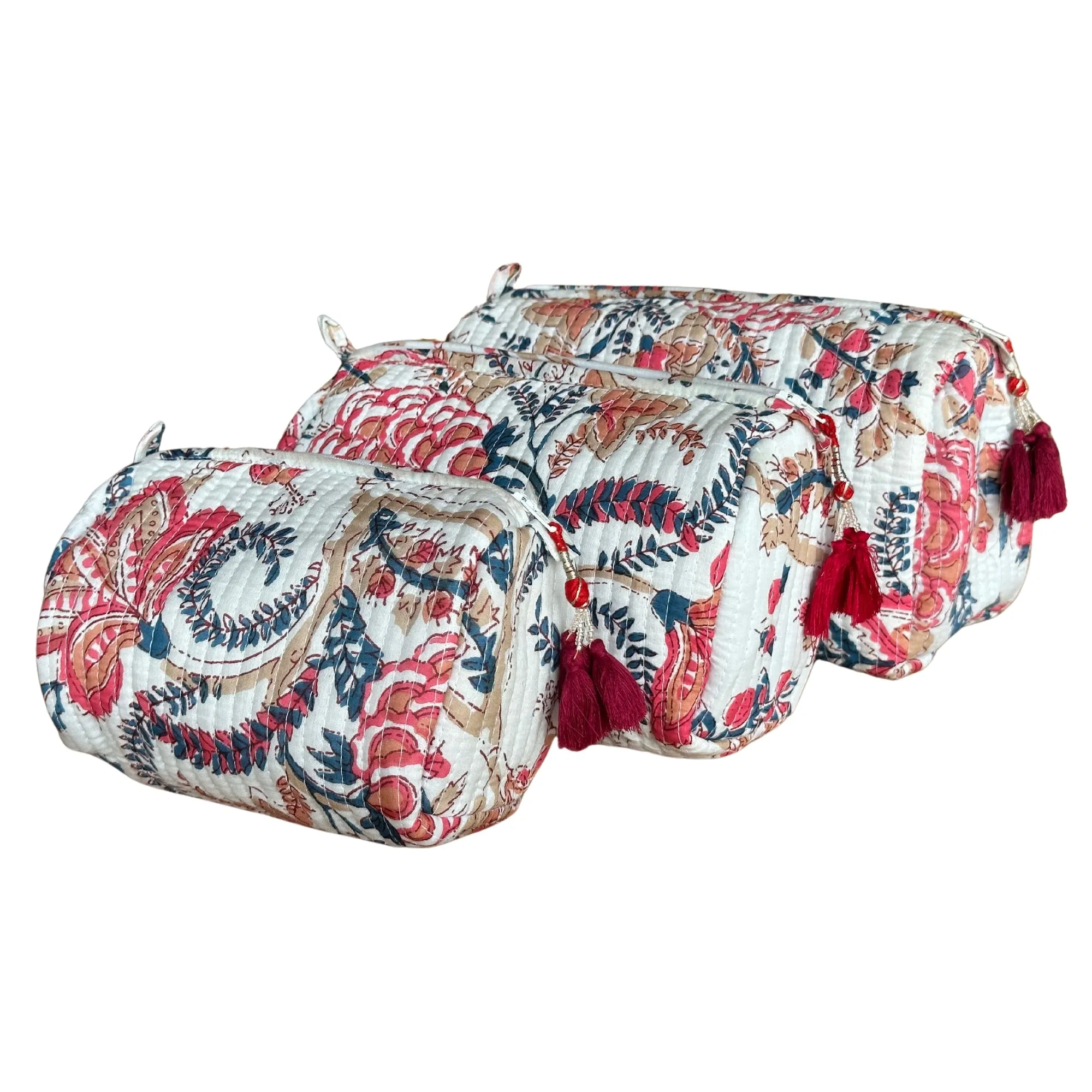 Block Print Cosmetic Bag Collection