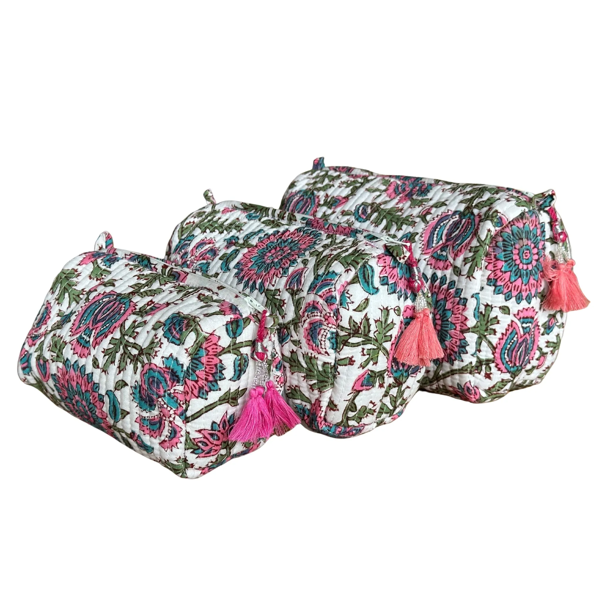 Block Print Cosmetic Bag Collection