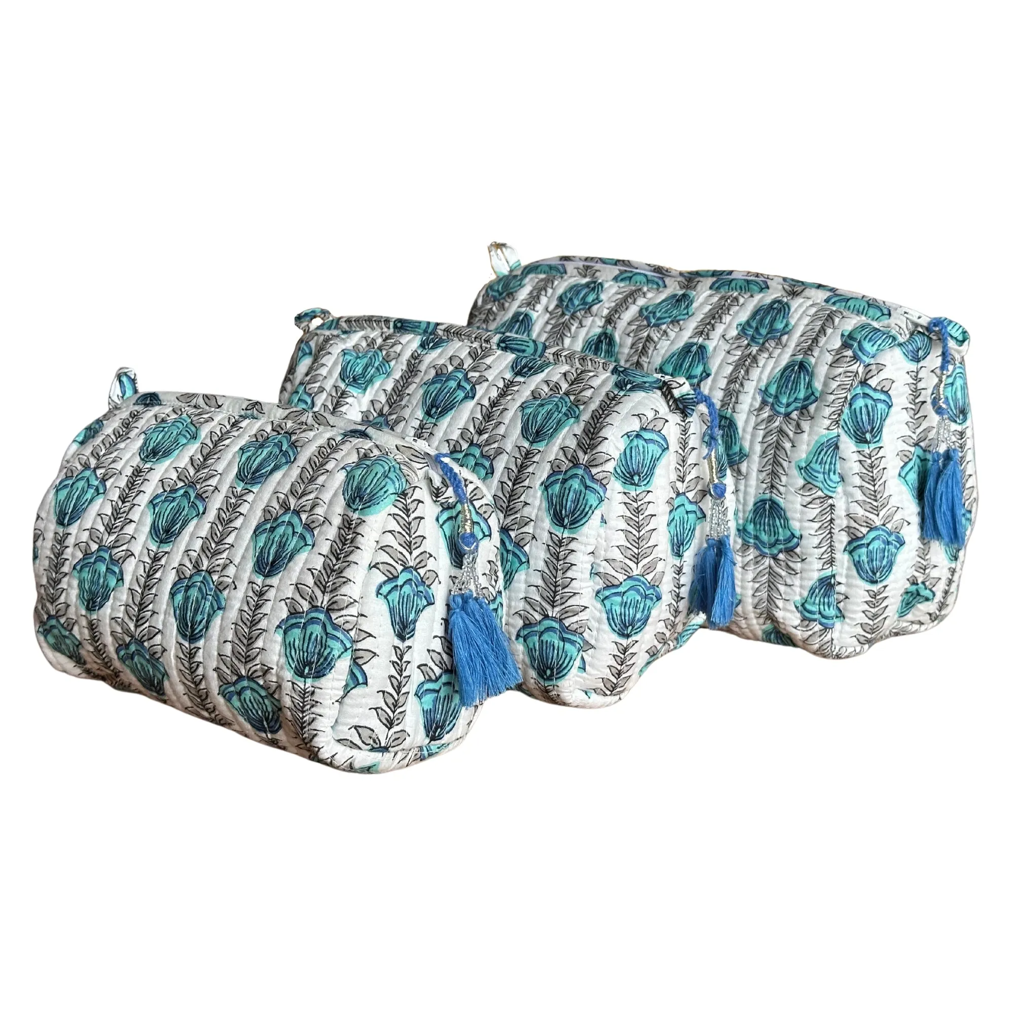 Block Print Cosmetic Bag Collection
